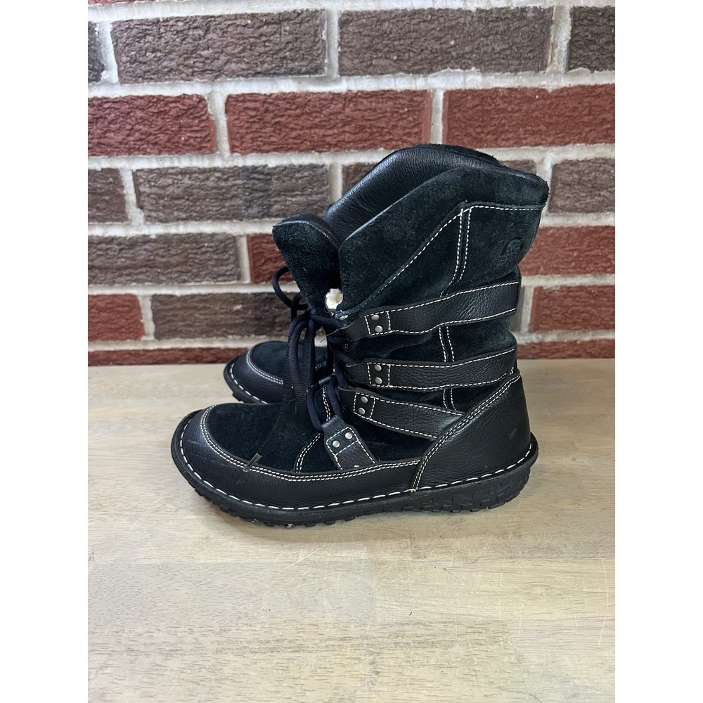 Sorel Kaya Waterproof Winter Snow Boots Womens Size 6 Black Insulated Fur Trim - Picture 5 of 9